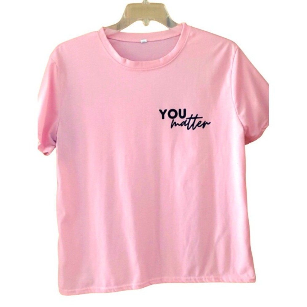Pink "You Matter" Graphic Short Sleeve Tee‎ Size Womans XL